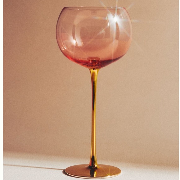 ✨ 24K Gold PINK Catherine Martin Gold Starry Night Wine Glasses - Picture 4 of 10